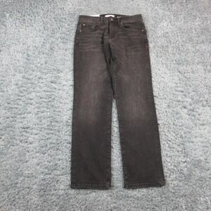 Warp+Weft Jeans Mens 32x32* Black ORD Chicago Straight Dark Wash Denim NWT